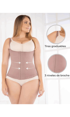 💫 Faja Chaleco Reductora Colombiana con Tiras Graduables y 3 Niveles de Broche – Moldeo y Comodidad Total 11173