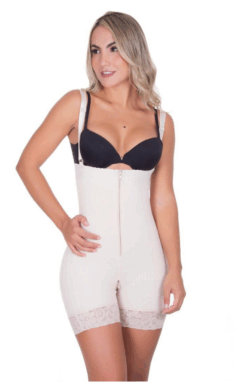 Faja Colombiana Beige Tipo Short con Encaje-7004