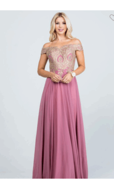 Vestido de Gala Elegante – 25583 (Rosa Viejo)