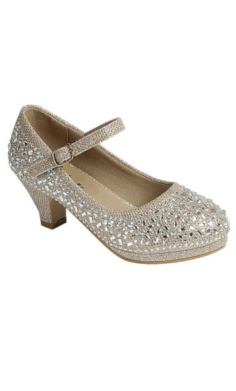 Zapatilla de Niña con Brillos y Correa –DANNA-66K
