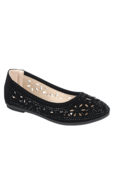 Zapato Plano con Brillos y Detalles Calados para Niña –Supple-65K
