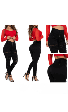 Jean Colombiano Levanta Cola Negro con Rotos –71260